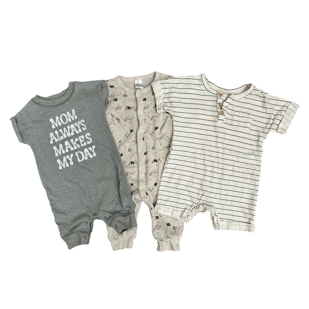 3-6m Baby Footless Rompers Modern Moments Cat Jack Grayson Mini 3-6 6m 6 Month